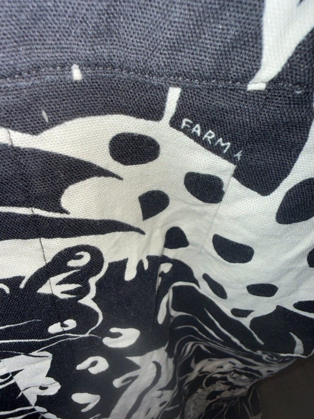Farm Rio Anthropolgie Black & White Tropical Print Wide Leg Overalls - Picture 11 of 16